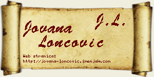 Jovana Loncović vizit kartica